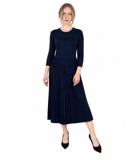 Rochie midnight blu din lână
